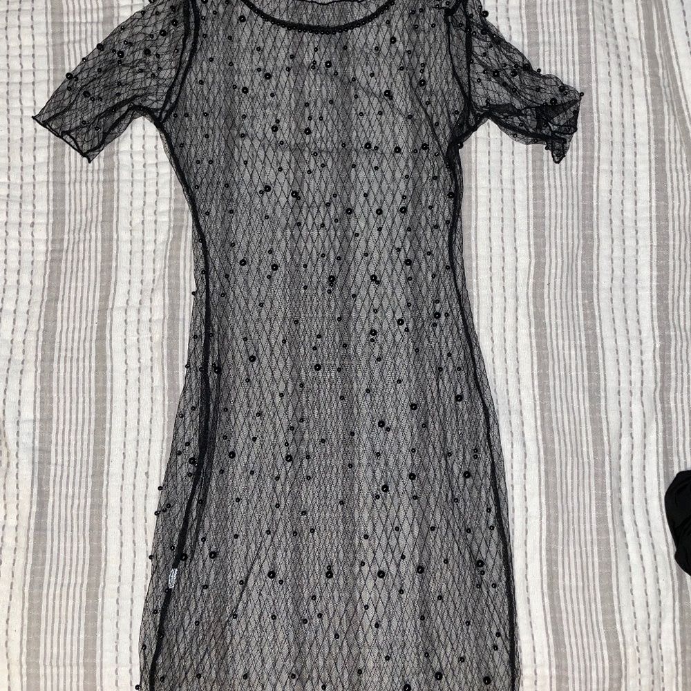 Beaded Mesh Dress